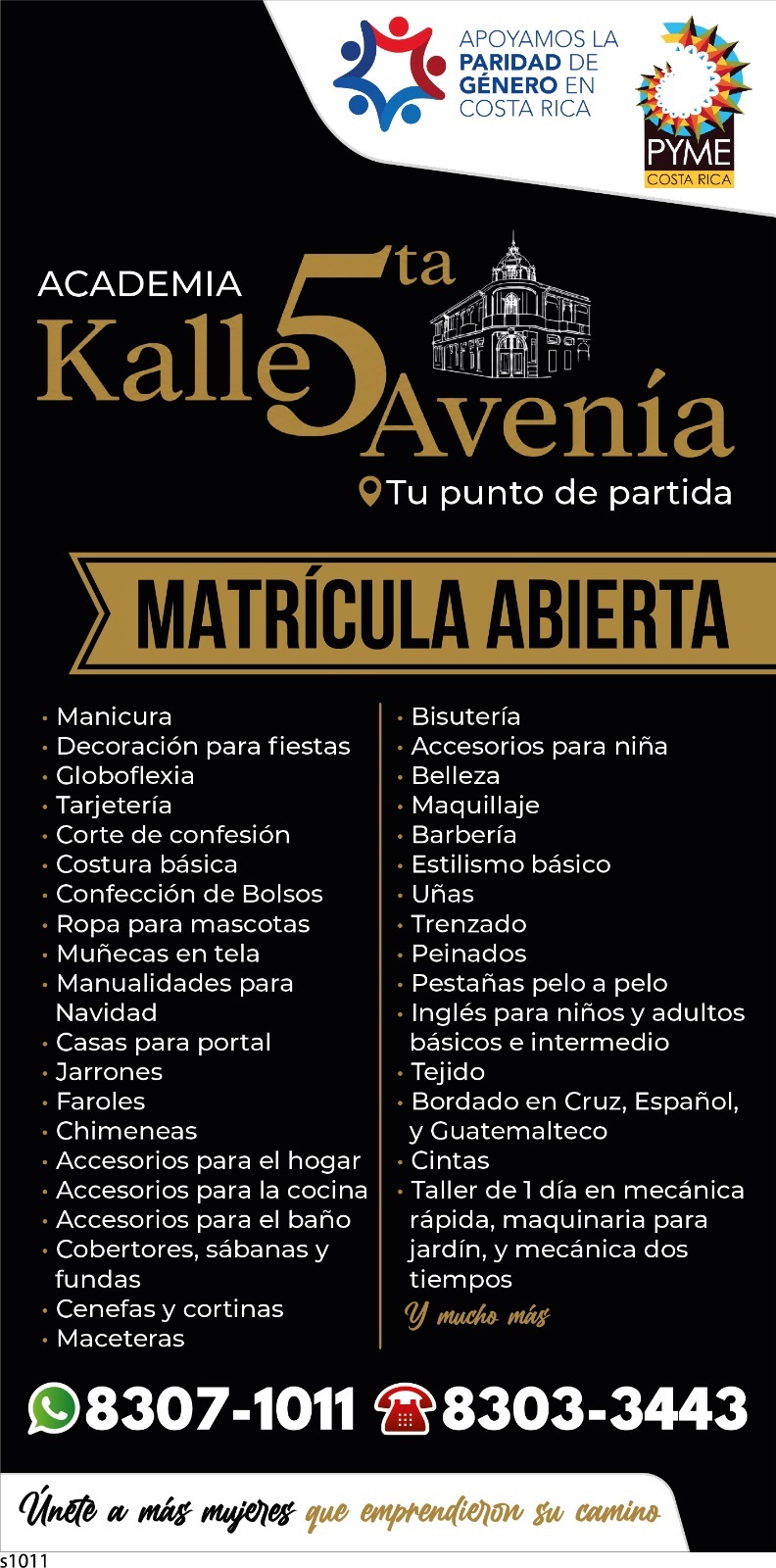 Afiche histórico de matrícula de Academia Kalle 5ta Avenia